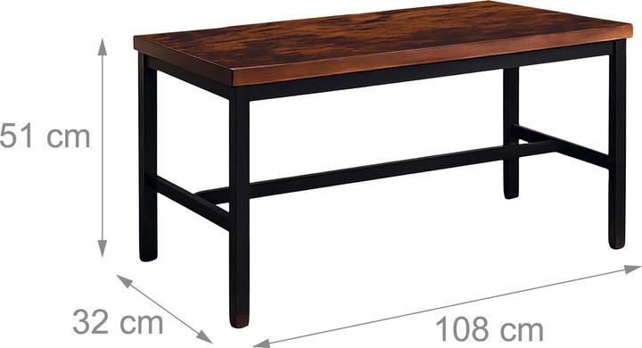 Actual product image Relaxdays Sitzbank Esszimmer 2er Set Industrial (108 cm)