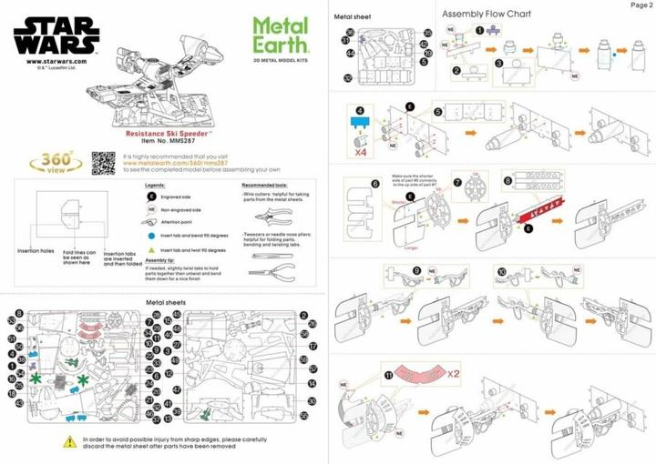 Actual product image Metal Earth constructie speelgoed Star Wars - Resistance Ski Speeder