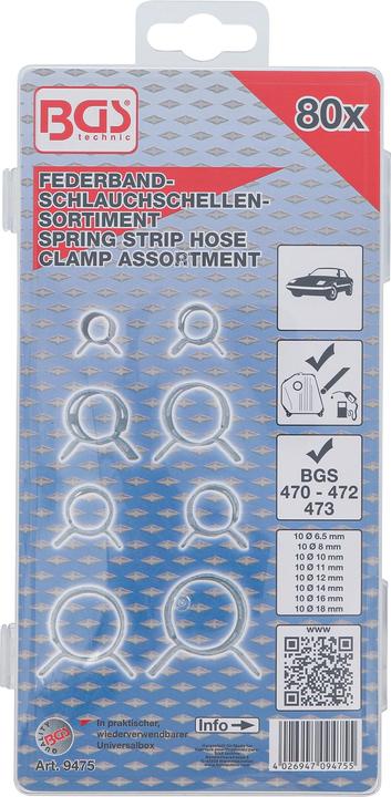 Actual product image BGS Federband-Schlauchschellen-Sortiment 80-tlg. (Hose clip)