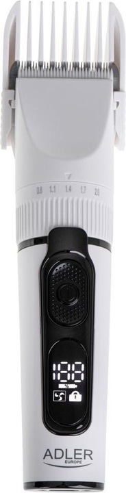 Adler | Hair Clipper with LCD Display | AD 2839 | Cordless | Number of length steps 6 | White/Black