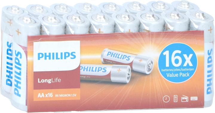 Actual product image Philips Longlife AA battery, 16pcs. (16 pcs., AA)