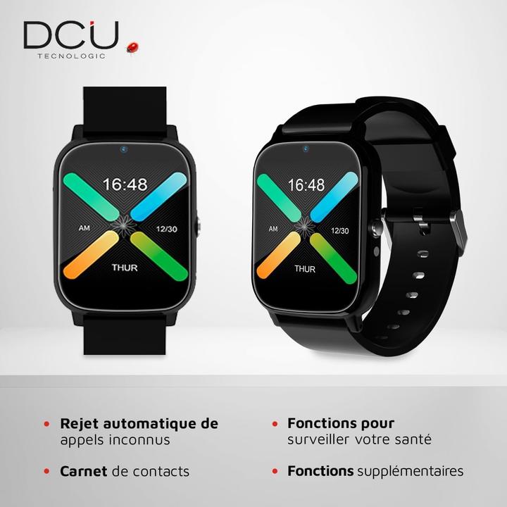 Immagine prodotto DCU Tecnologic Smartwatch Senior con GPS e videochiamate 4G con display IPS da 1,69 pollici impermeabile IPX6 nero (26 mm, 4G)