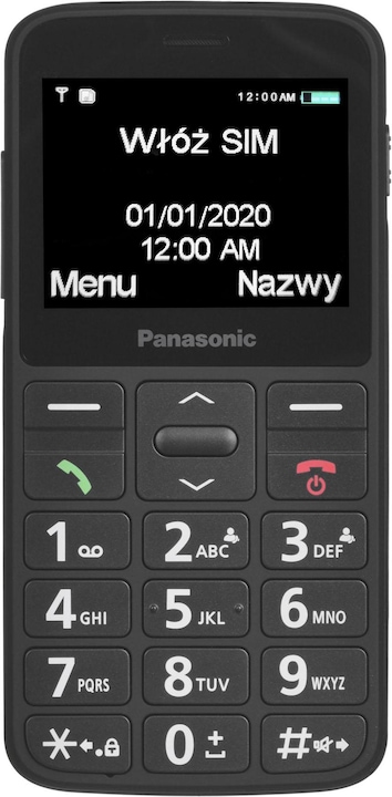 Panasonic KX-TU160 Easy Use Mobile Phone Juodas, 2.4 ", TFT-LCD, 240 x 320, USB version USB-C, Built-in camera (2.40", 0.30 Mpx, 2G)