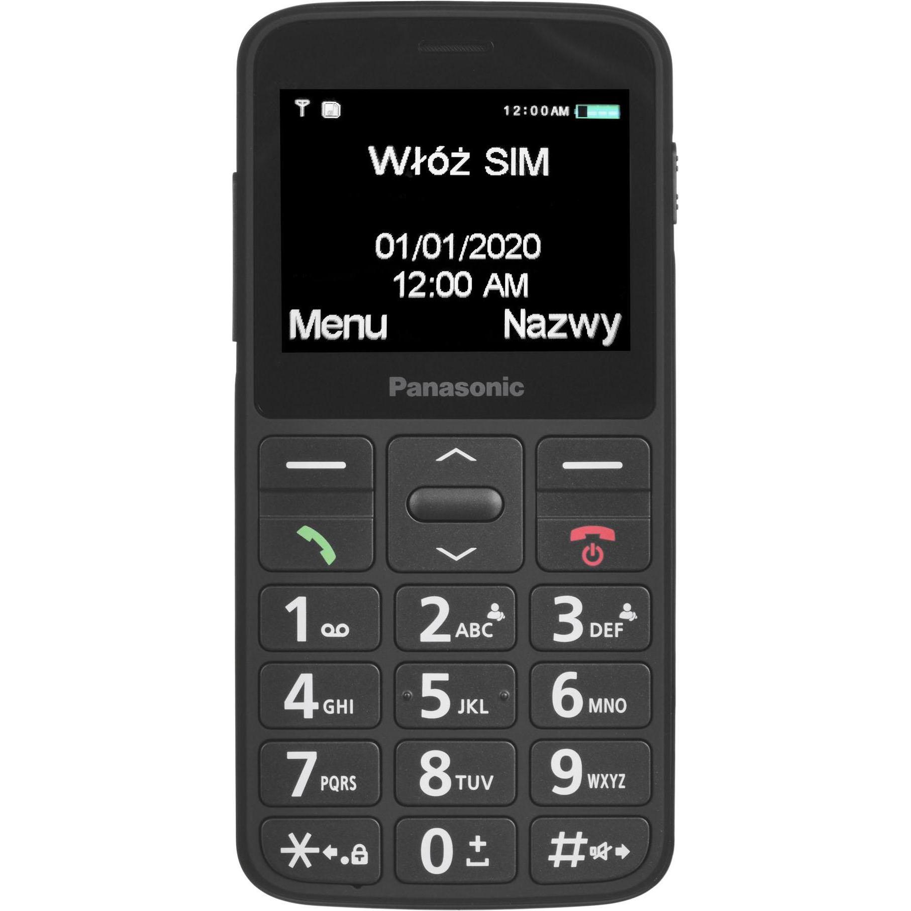 Panasonic KX-TU160 Easy Use Mobile Phone Juodas, 2.4 ", TFT-LCD, 240 x 320, USB version USB-C, Built-in camera (2.40", 0...