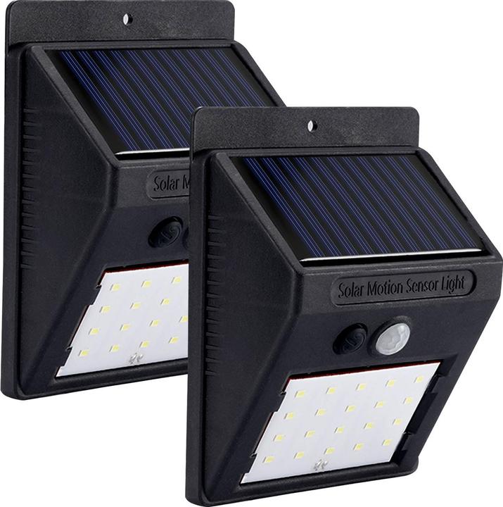 Casativo 2er-Set Solar-LED-Wandleuchte mit Bewegungsmelder, 20 SMD LEDs (480 lm, IP44)