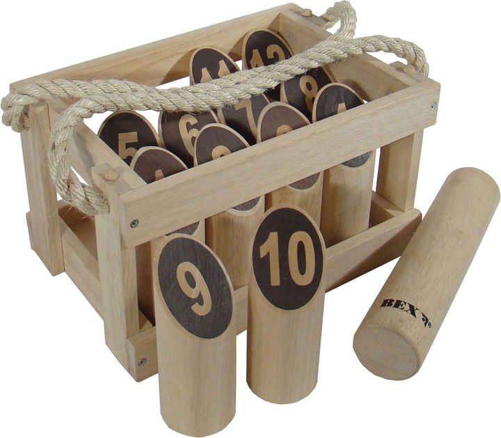 Bex Number Kubb original rubber wood in wooden box