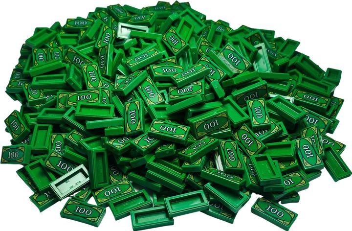 LEGO Billet de banque 1x2 tuile - Green 3069bpx7 - 50x (3069, LEGO Accessoires)