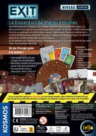 Immagine prodotto Iello EXIT Disparit.Sherlock Holmes 12+/1-4 (Francese, 1 - 4 Giocatori)
