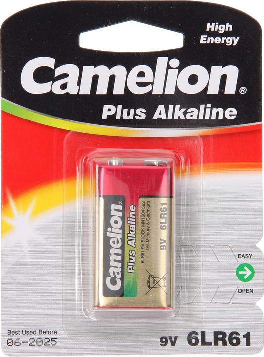 Camelion Plus Battery Alkaline 9V / 6LR61 (1 pcs., 9V Block, 500 mAh)