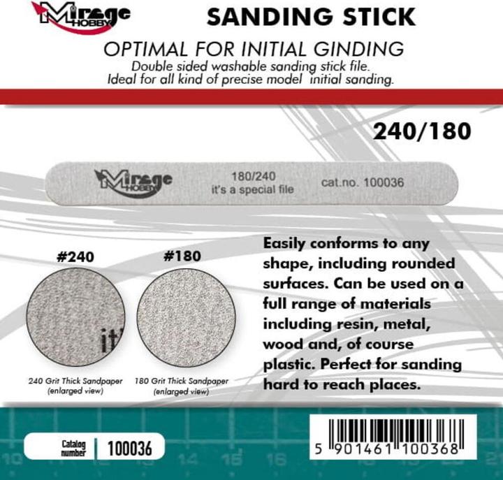 Actual product image Mirage Hobby MIRAGE Sanding Stick Double Grid 180/240