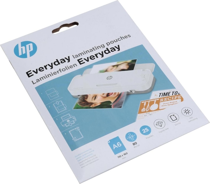 Actual product image HP Laminating film Everyday A6, 80 µm, 25 pieces, Glossy (A6, 25 Piece, 80 µm)