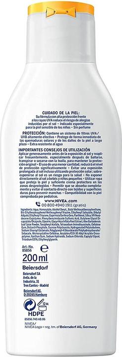 Immagine prodotto NIVEA Sun Kids Latte solare nutriente Spf50 200ml (Crema solare, SPF 50, 200 ml)