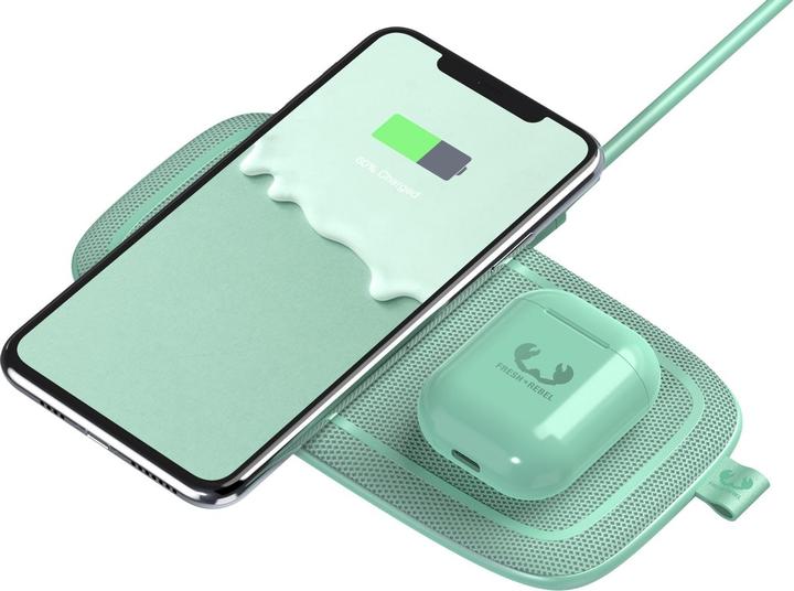 Produktbild Fresh'N Rebel BASE DUO Charging Pad 4CP200MM Misty Mint wireless (10 W)