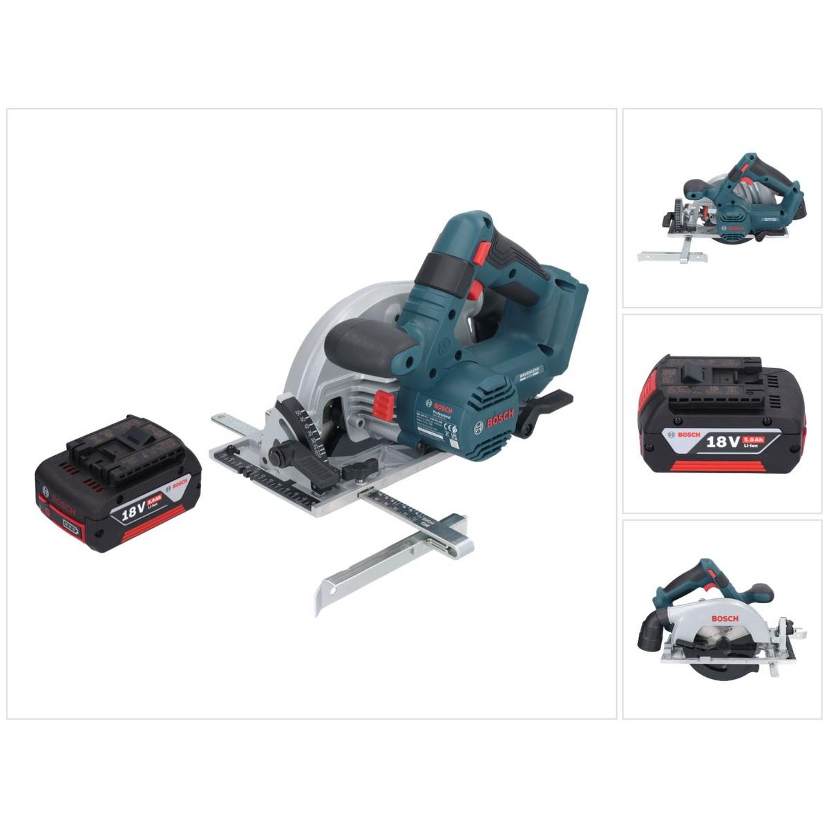 Bosch Professional, Handkreissäge, Bosch GKS 18V-57-2 Professional Akku Handkreissäge 18 V 165 mm Brushless + 1x Akku 5,...