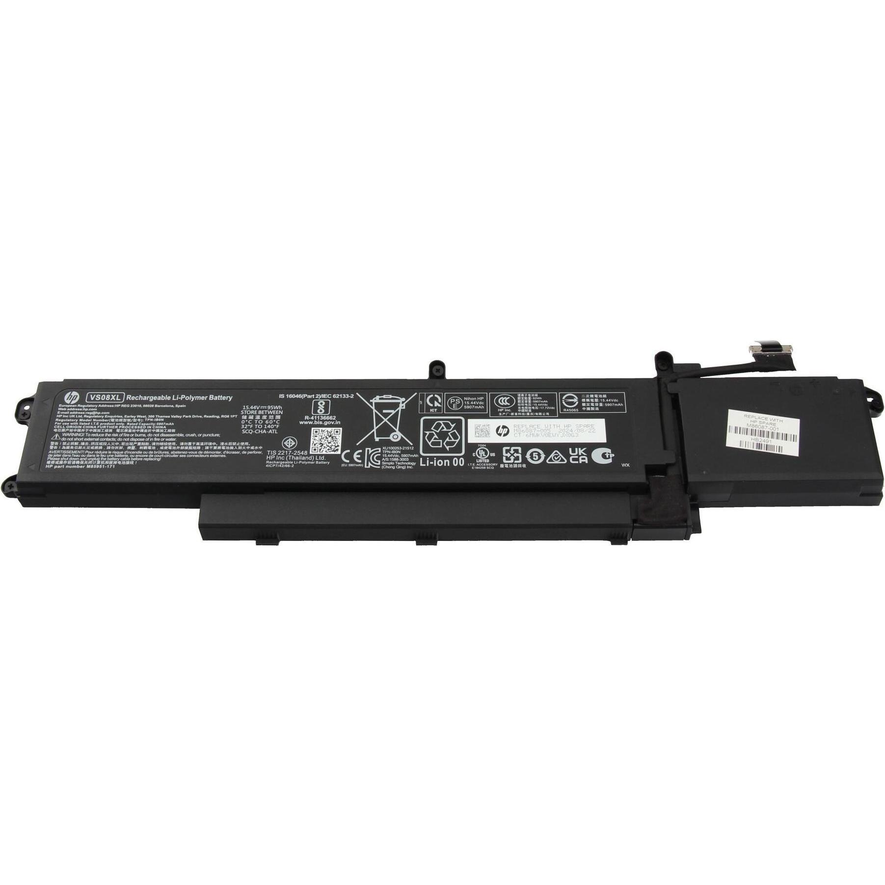 HP VS08095XL-PL (2 Zellen, 5907 mAh), Notebook Akku