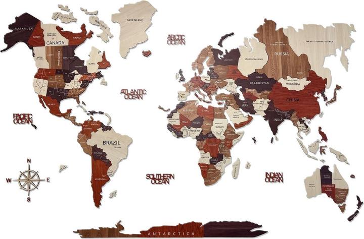 Actual product image Green Split World map (225 x 135 cm)