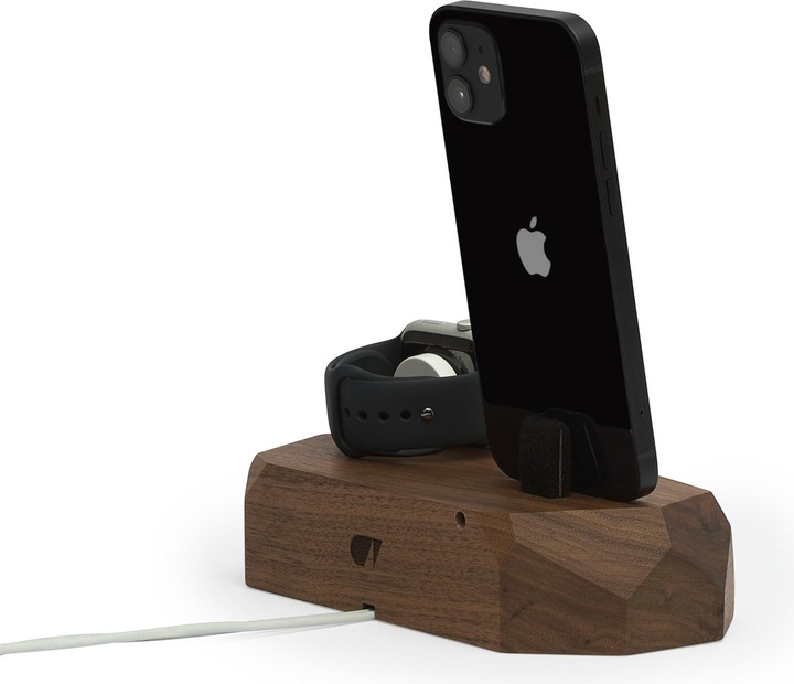 Produktbild Oakywood Combo Dock - Dockingstation aus Holz - zum Aufladen von iPhone und Apple Watch - Walnuss -