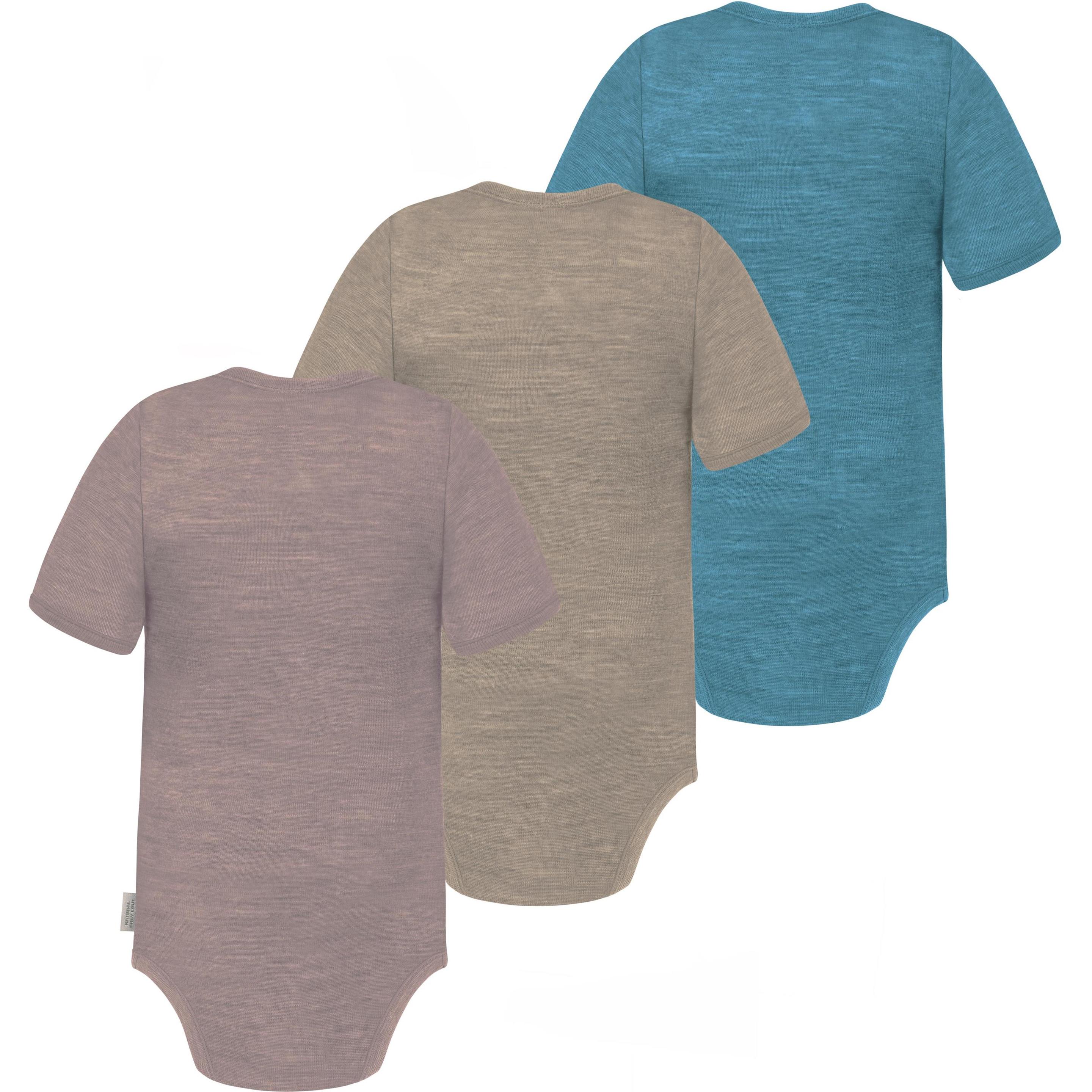 Thumbnail - Normani, Herren, Body, 3er Set Baby Merino Body Kurzarm „Tauranga" - 9295, Blau, (86)