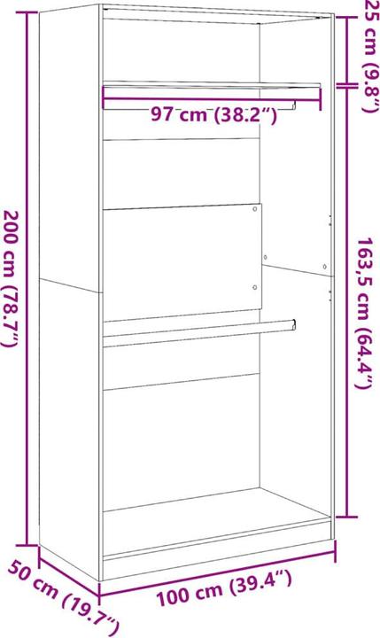 Produktbild vidaXL Kleiderschrank (100 x 50 x 200 cm)
