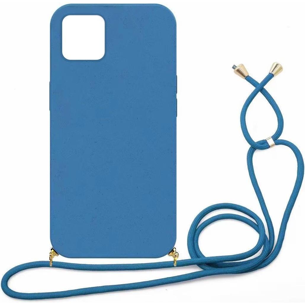 mobileup Eco Case with Lanyard for iPhone 12 / 12 Pro - Navy Blue - Digitec