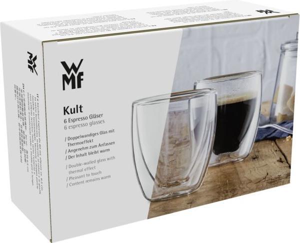 Actual product image WMF Double Walled Espresso Cup Set 6pcs Thermal Glasses 80ml Cult Floating Effect (80 ml, 6 x)