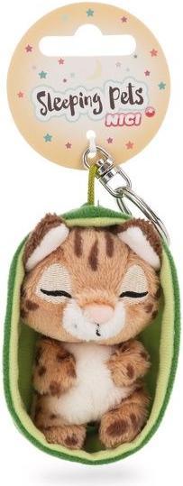 Actual product image NICI plush keychain sleeping caracal 8 cm