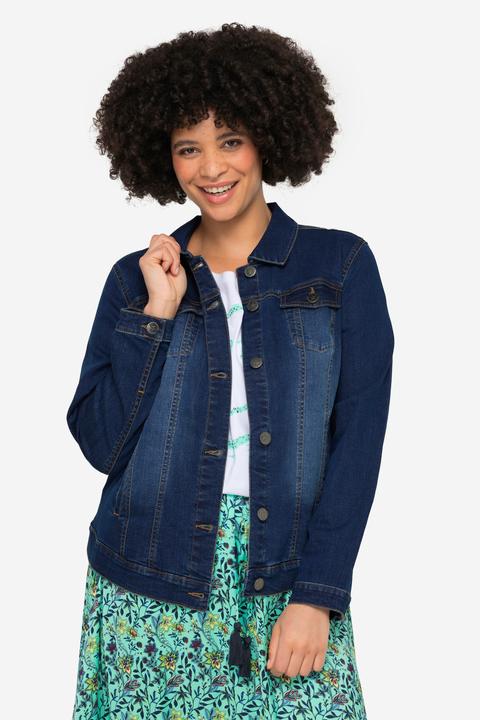 Produktbild Angel of Style Jeansjacke Frieda, Wascheffekte, Hemdkragen, Langarm (56)