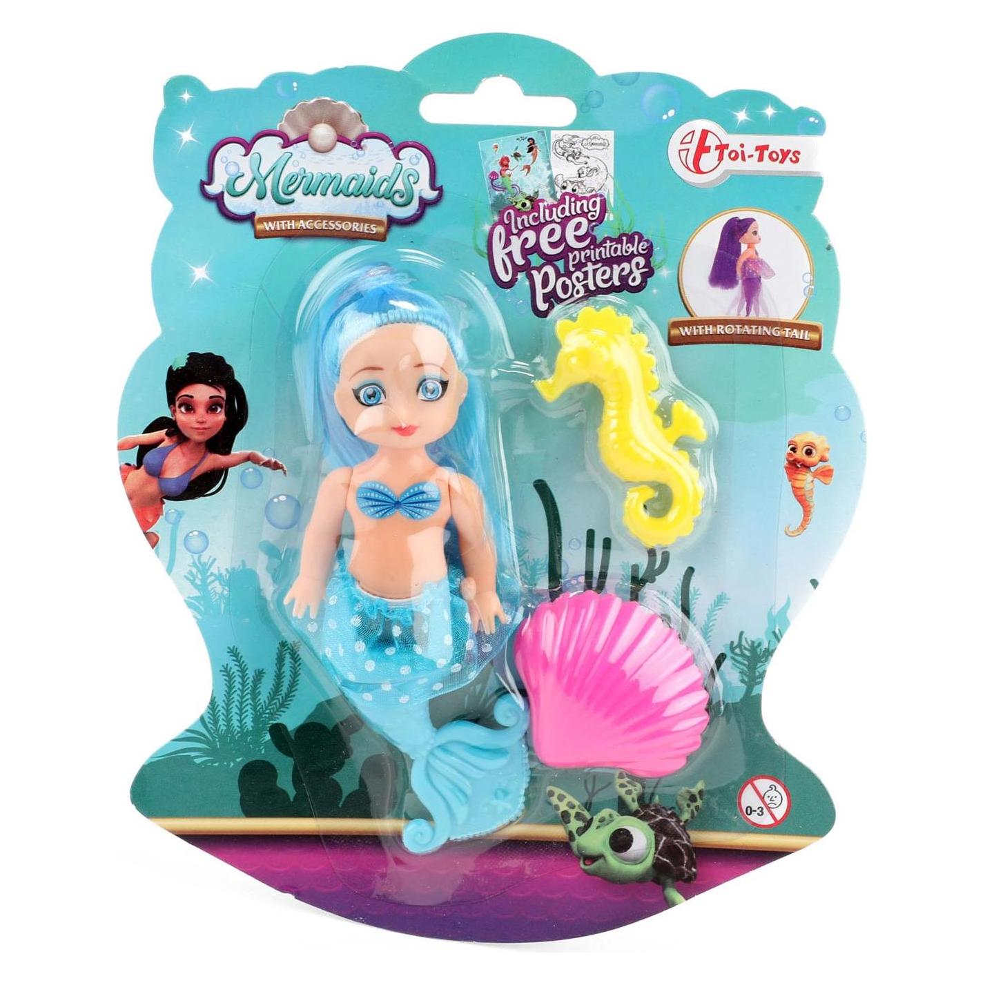 Toi-Toys Zeemeerminpop Met Kammen, 12cm