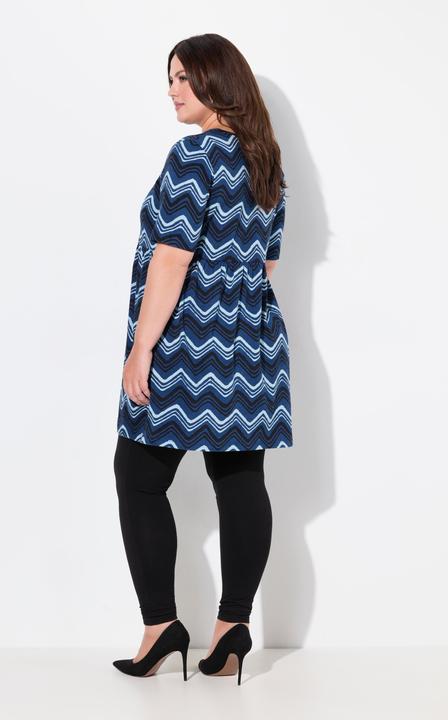 Produktbild Ulla Popken Longshirt, Zackenmuster, A-Linie, Rundhals, 3/4-Arm (68)