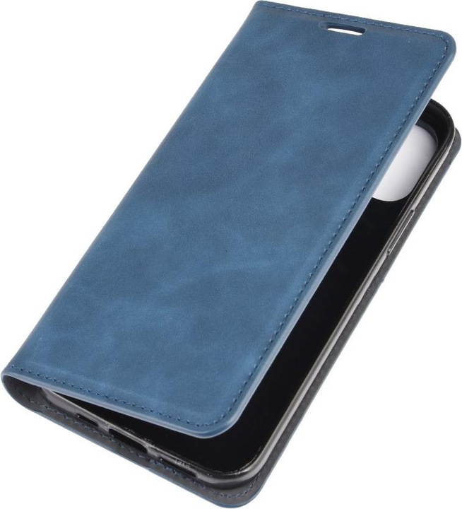 Actual product image Cover-Discount iPhone 12 / 12 Pro - Silky Stand Flip Case Cover dark blue (Apple iPhone 12, Apple iPhone 12 Pro)