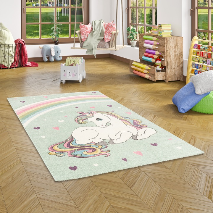 Produktbild Pergamon Kinder Teppich Maui Kids Einhorn Pastell (120 x 170 cm)