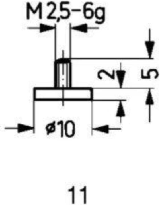Image du produit Käfer Élément de mesure Ø 10 mm plan M2,5 carbure de tungstène adapté aux comparateurs à cadran