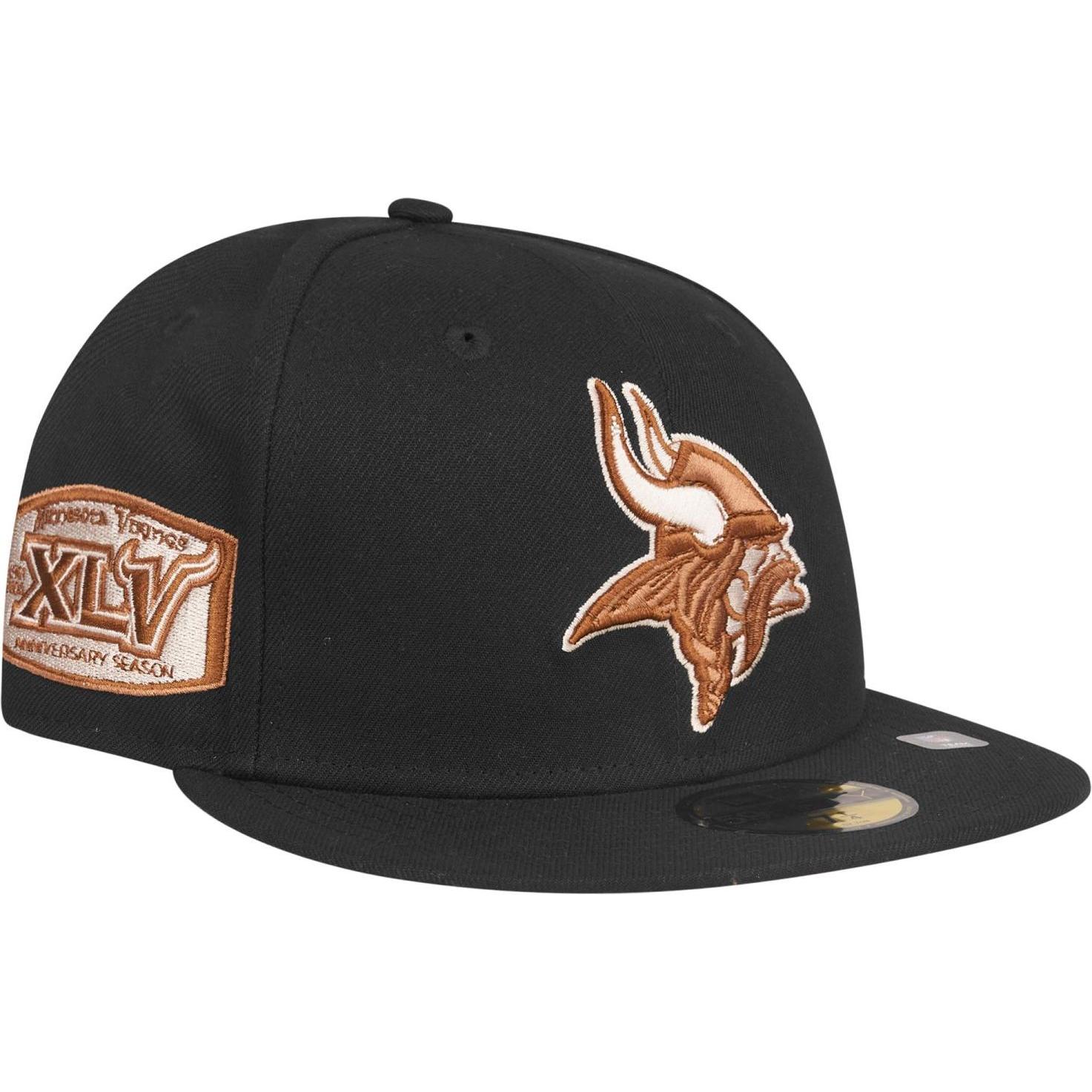 New Era, Herren, Cap, 59Fifty Cap - SIDEPATCH Minnesota Vikings - 7 1/2, Schwarz, (7 1/2)