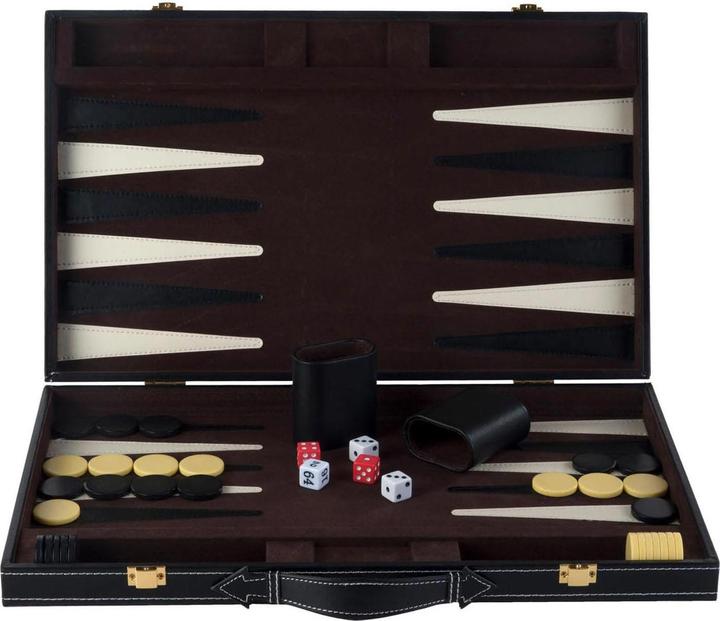 Longfield Games Backgammon 18 Classic Board Game in Brown and Ivory (German)