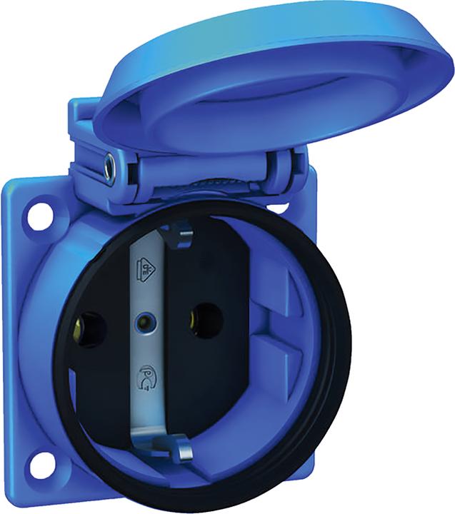 ABL Einbausteckdose SCHUKOplus, blau, IP54, mit Schraubanschluss