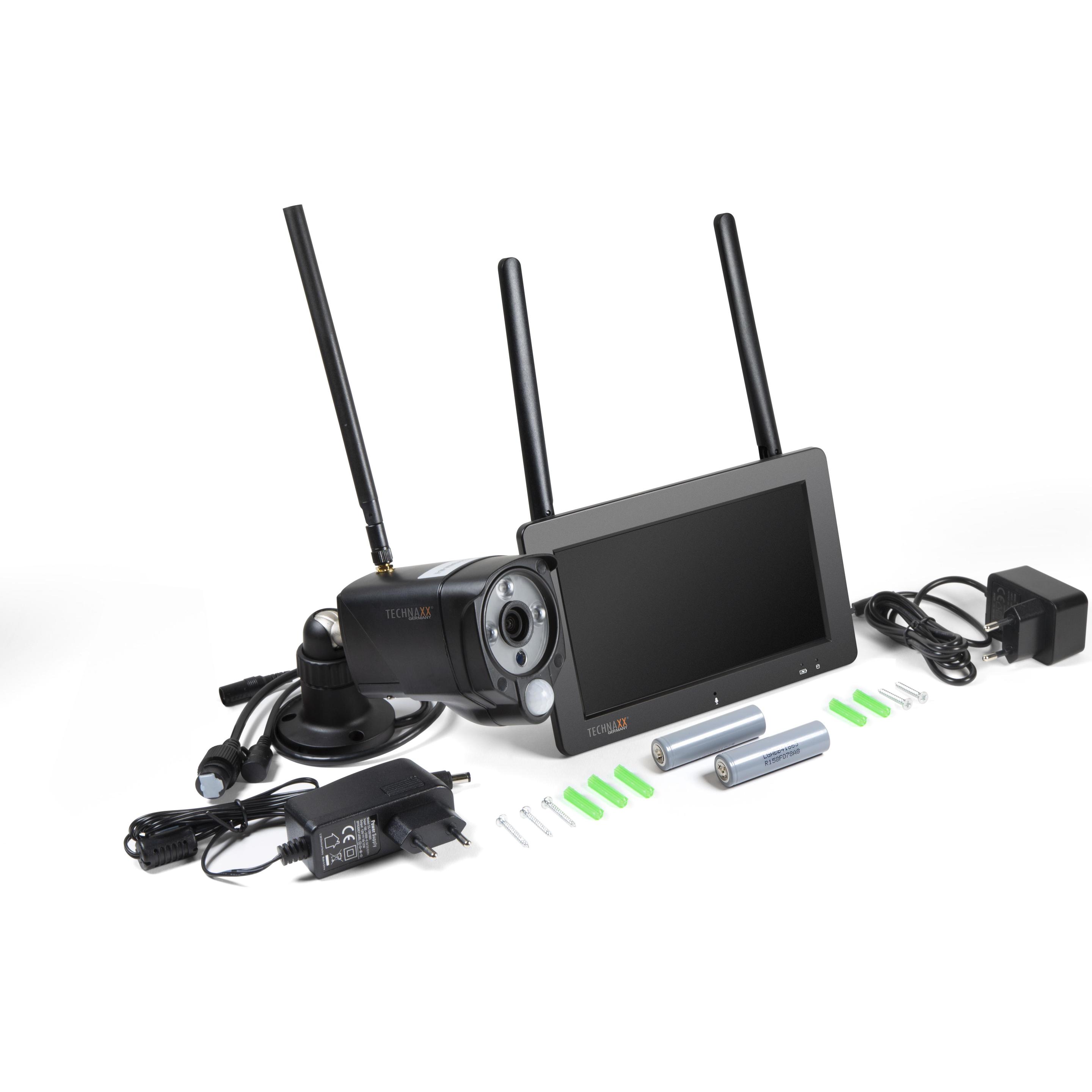 Technaxx TX-128 4880 Funk, Kabellos, WLAN IP-Funk-Überwachungs-Set 4-Kanal mit 1 Kamera 1920 x 1080 Pixel (1920 x 1080 P...