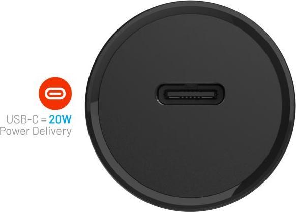 Actual product image Fixed Hurtig Biloplader USB-C 20W PD Sort (20 W)
