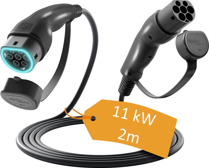Produktbild Ratio Electric E-line 11kW Typ 2 Ladekabel 2m (Typ 2, 11 kW, 16 A, 2 m)