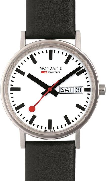 Immagine prodotto Mondaine Classic - Vegan poliert Wochentag / Datum (Orologio da polso analogico, Fatto in Svizzera, 36 mm)