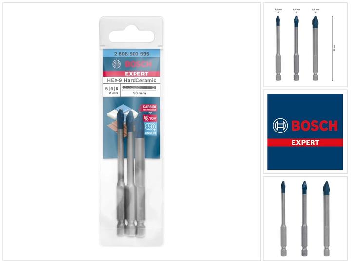 Produktbild Bosch Professional Zubehör EXPERT HardCeramic HEX-9 Bohrer-Set, 5/6/8 mm, 3-tlg. (5 mm, 6 mm, 8 mm)