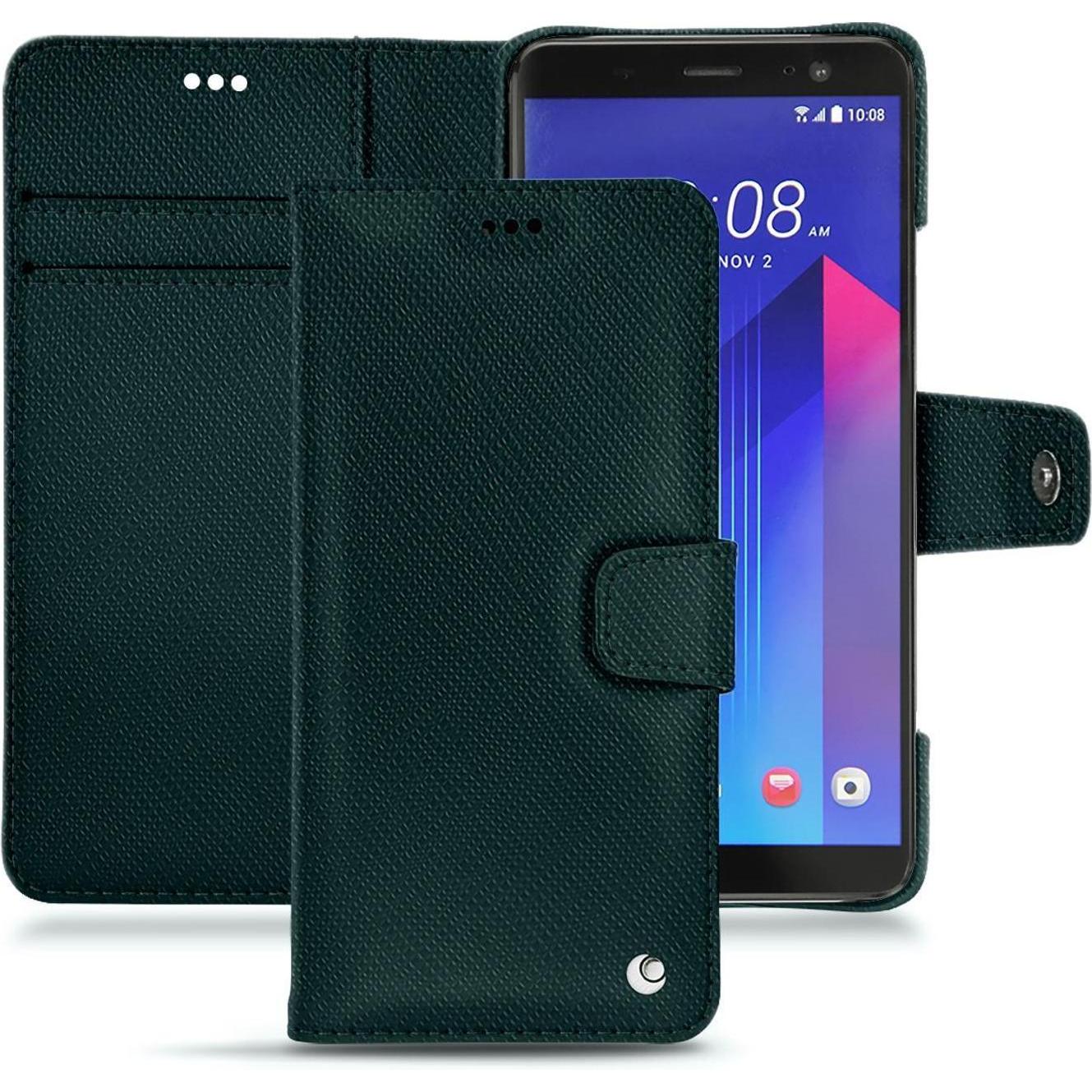 Noreve Lederschutzhülle Wallet (HTC U11+), Smartphone Hülle, Grün
