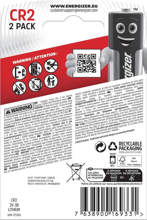 Produktbild Energizer CR2 Lithium Photo (2 Stk., CR2, 800 mAh)