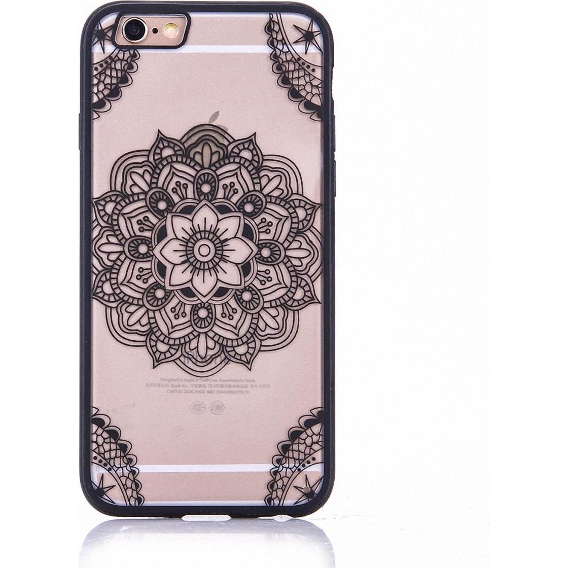 König Design Apple iPhone 8 Plus Handy Hülle Mandala Case Motiv Indianische Spitze Schwarz (Apple iPhone 8 Plus), Smartp...