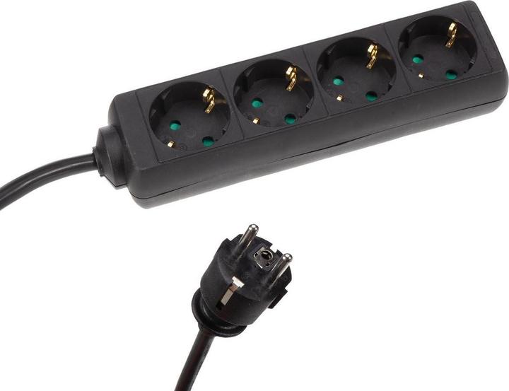 HQ Power 4-FACH-STECKDOSENLEISTE MIT SCHRUMPFSCHLAUCH - 3G2.5 - 5 m - SCHUKO (4x, CEE 7/3, 5 m)