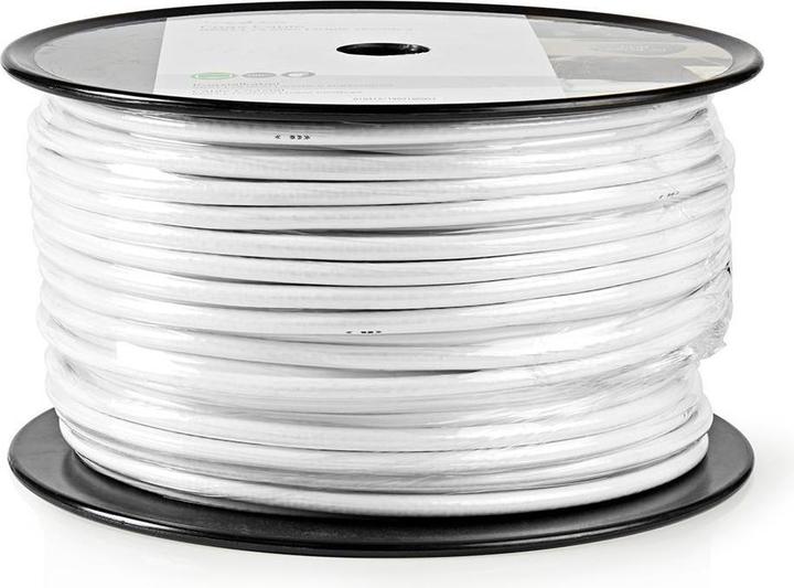 Immagine prodotto Nedis Cavo antenna in rotolo RG6T 75 Ohm Doppia Schermatura ECA 100,0 m Coax PVC Bianco Rotolo (75 dB, Cavi antenna)