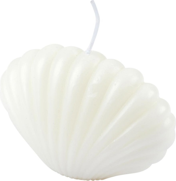 Casativo Decorative candle shell with wick, white, 8.5 x 4.5 x 6 cm (1 pcs.)