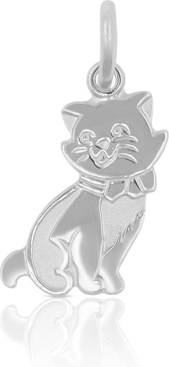 Immagine prodotto Muau Ciondolo gatto oro bianco 750, 18x9mm (Oro bianco 750/18 carati)