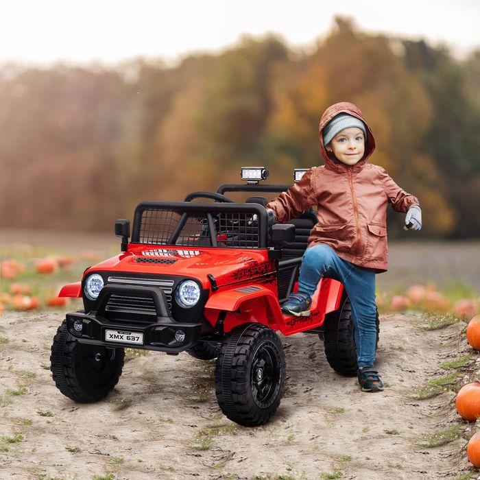 Actual product image Swisshandel24 Elektro Kinderauto, Geländewagen mit 2,4G Fernbedienung, 3-5 km/h für 3-6 Jahre, rot (12 V)