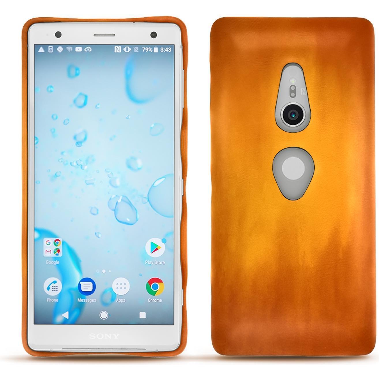 Thumbnail - Noreve Lederschutzhülle (Sony Xperia XZ2), Smartphone Hülle, Orange