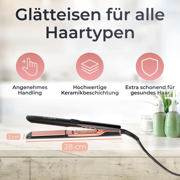 Image du produit KLAMER Glätteisen 2 in 1,Haarglätter mit Ionen Technologie: weniger Frizz & statische Aufladung…